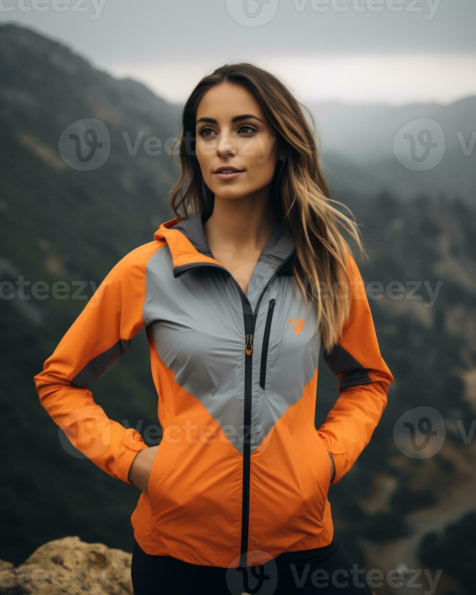 women wearing lightweight hiking jacket functional sleek AI Generative ...