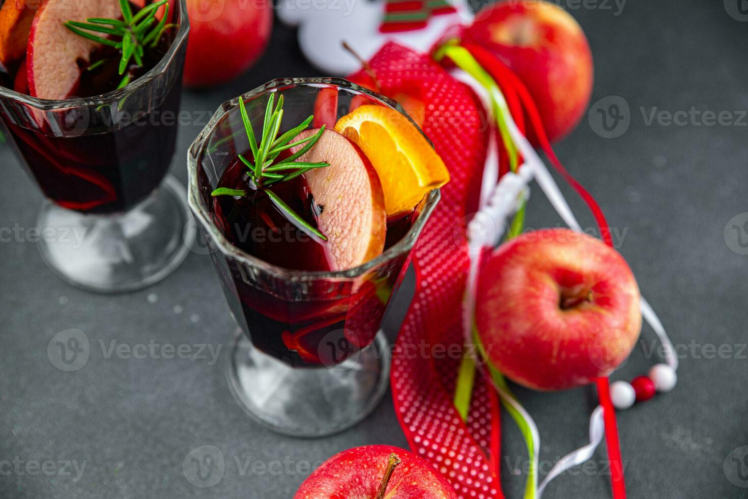 christmas apple mulled wine apple cider aperitif christmas hot drink cocktail holiday sweet treat photo