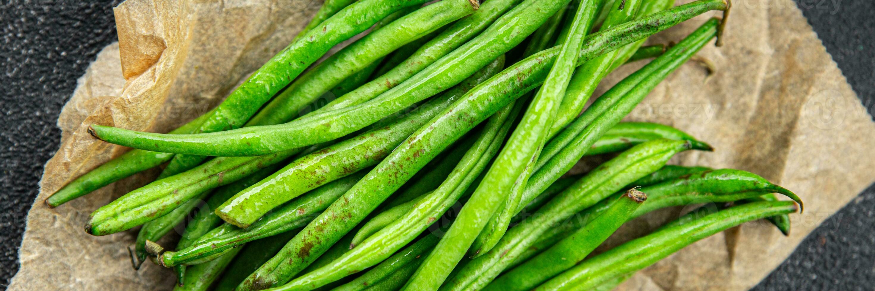 green bean fresh raw bean pod healthy eating cooking meal food snack on the table copy space food background rustic top view photo