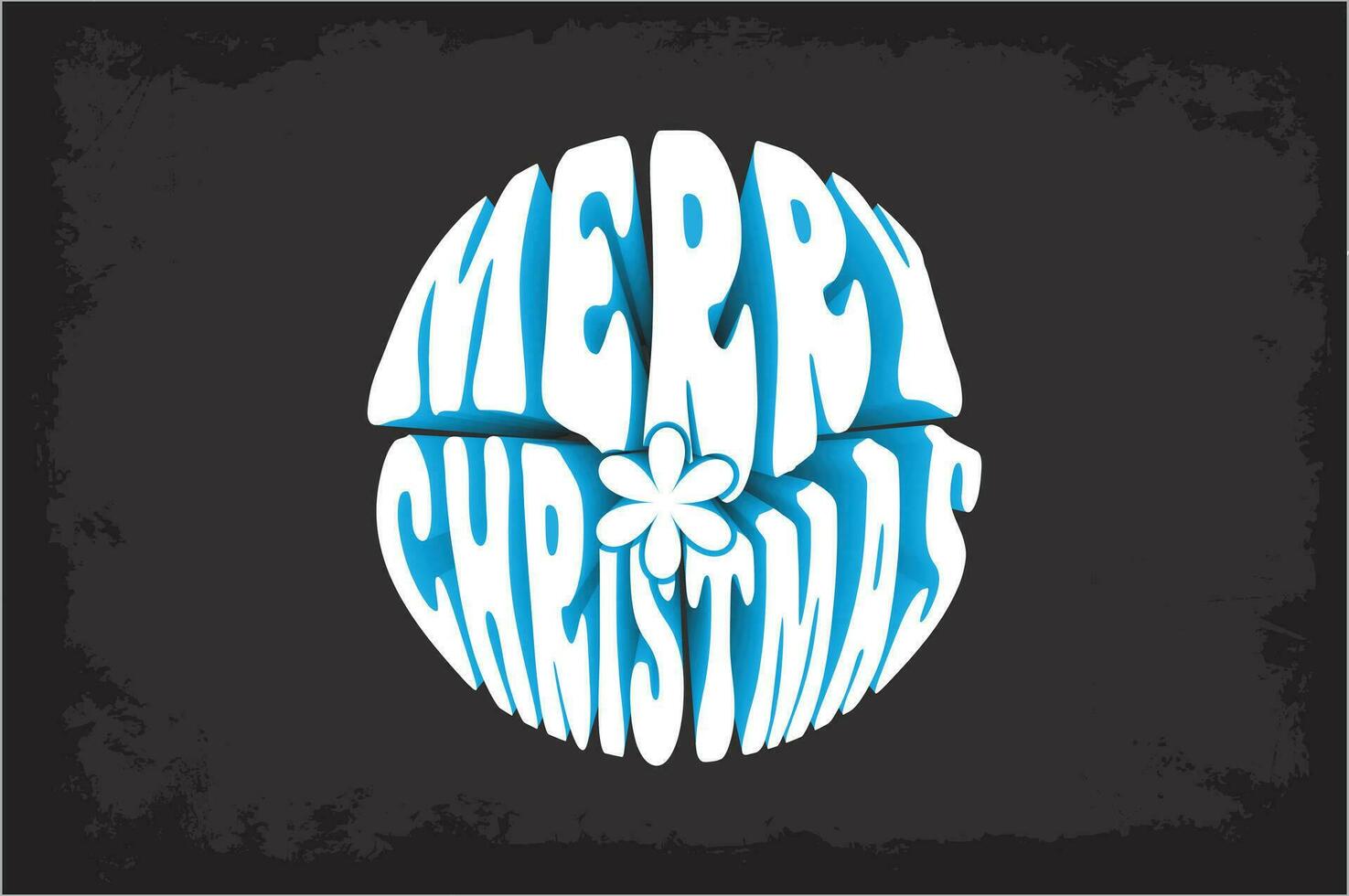 Merry Christmas 3D Text Effect vector