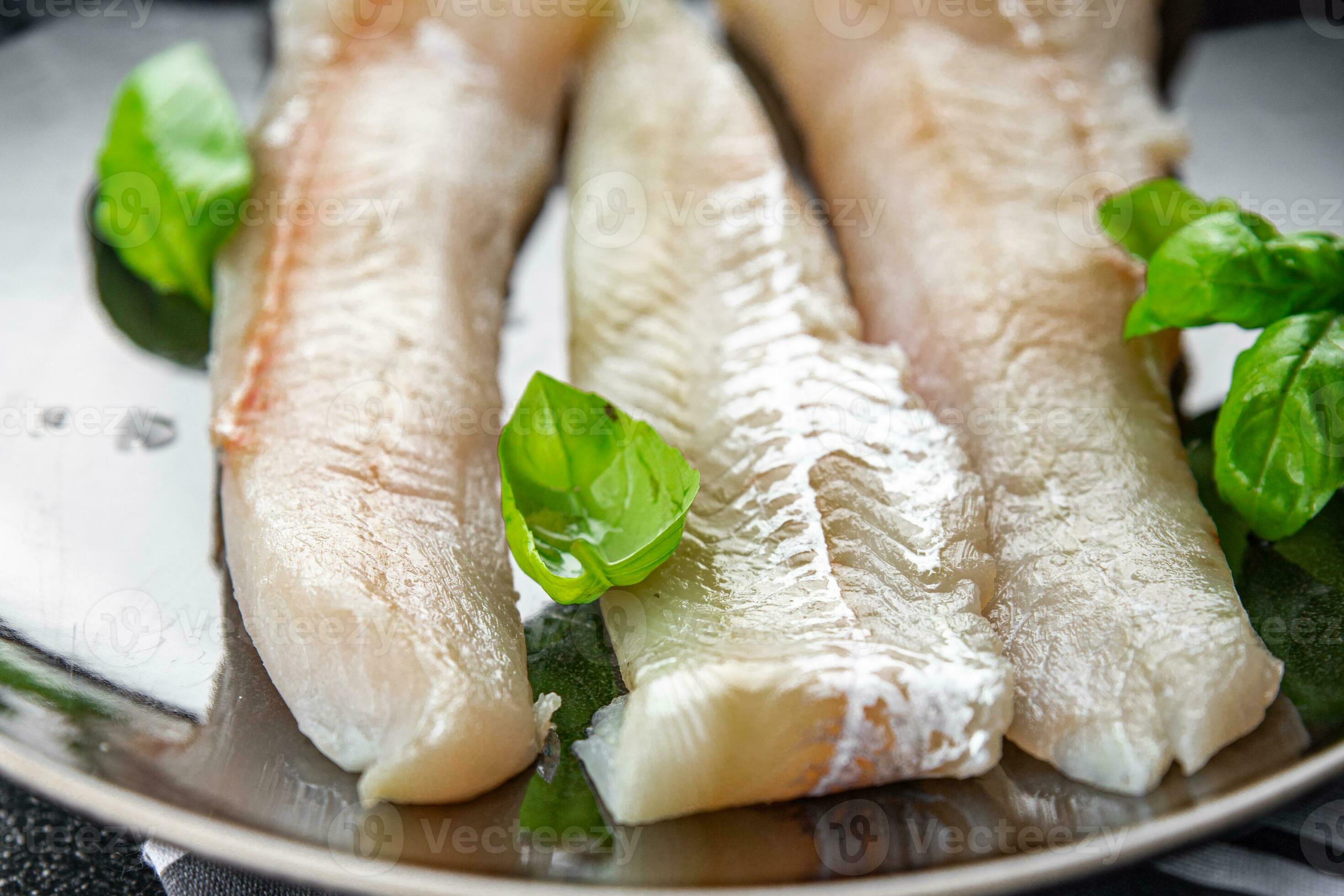 raw fish fillet blue whiting fresh seafood healthy eating cooking meal