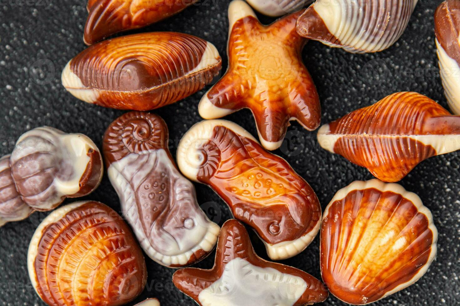 candy seashells delicious chocolate sweet dessert delicious healthy eating cooking appetizer meal food snack on the table photo
