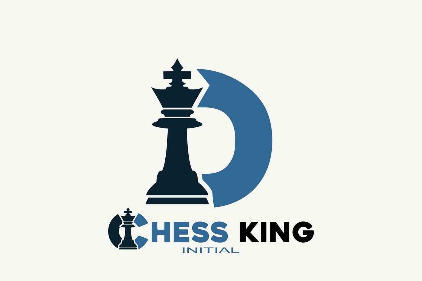 Vector initials letter D with chess king creative geometric modern logo design.
