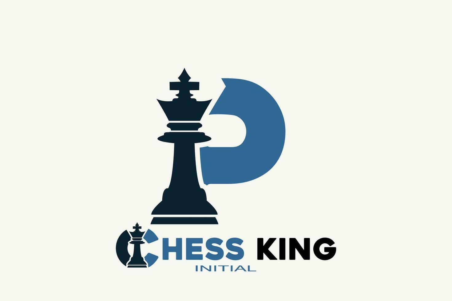 Vector initials letter P with chess king creative geometric modern logo design.