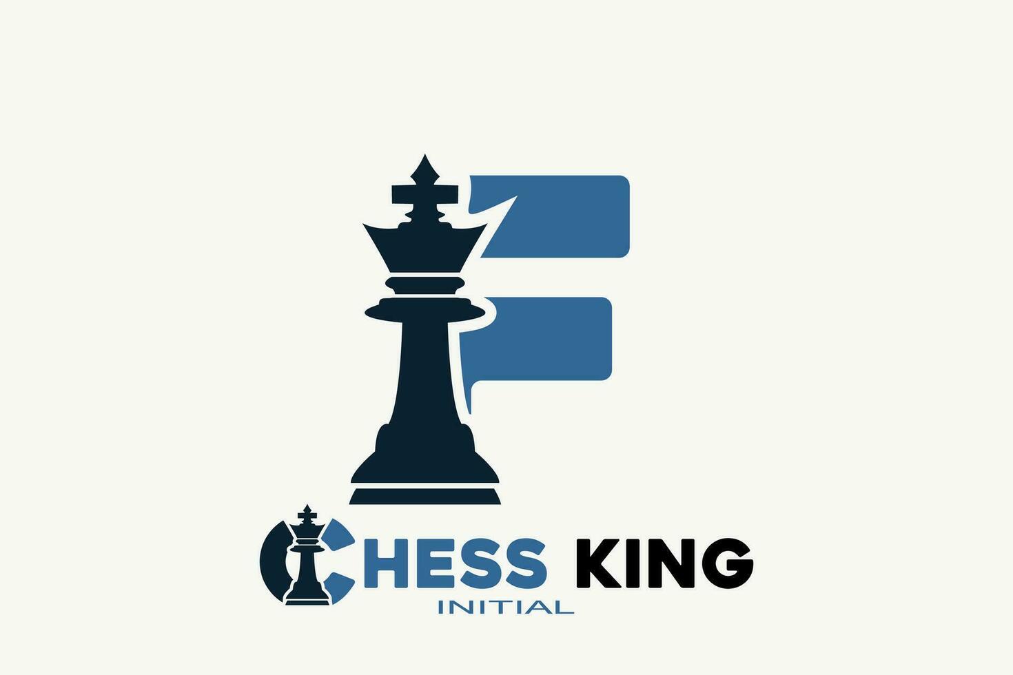 Vector initials letter F with chess king creative geometric modern logo design.