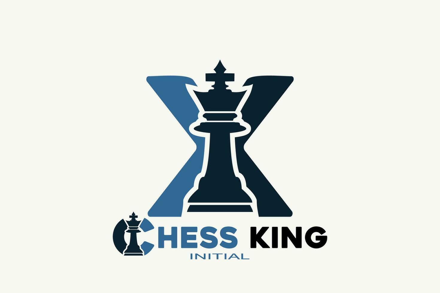 Vector initials letter X with chess king creative geometric modern logo design.