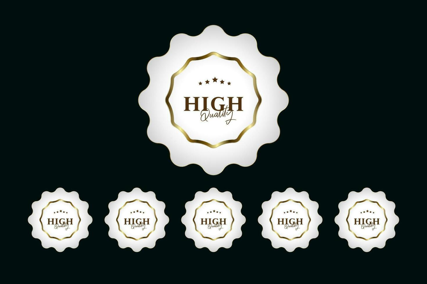 Set of Six buttons premium frame with gold border decoration on dark background and glitter light effect element. on dark luxury button style vector