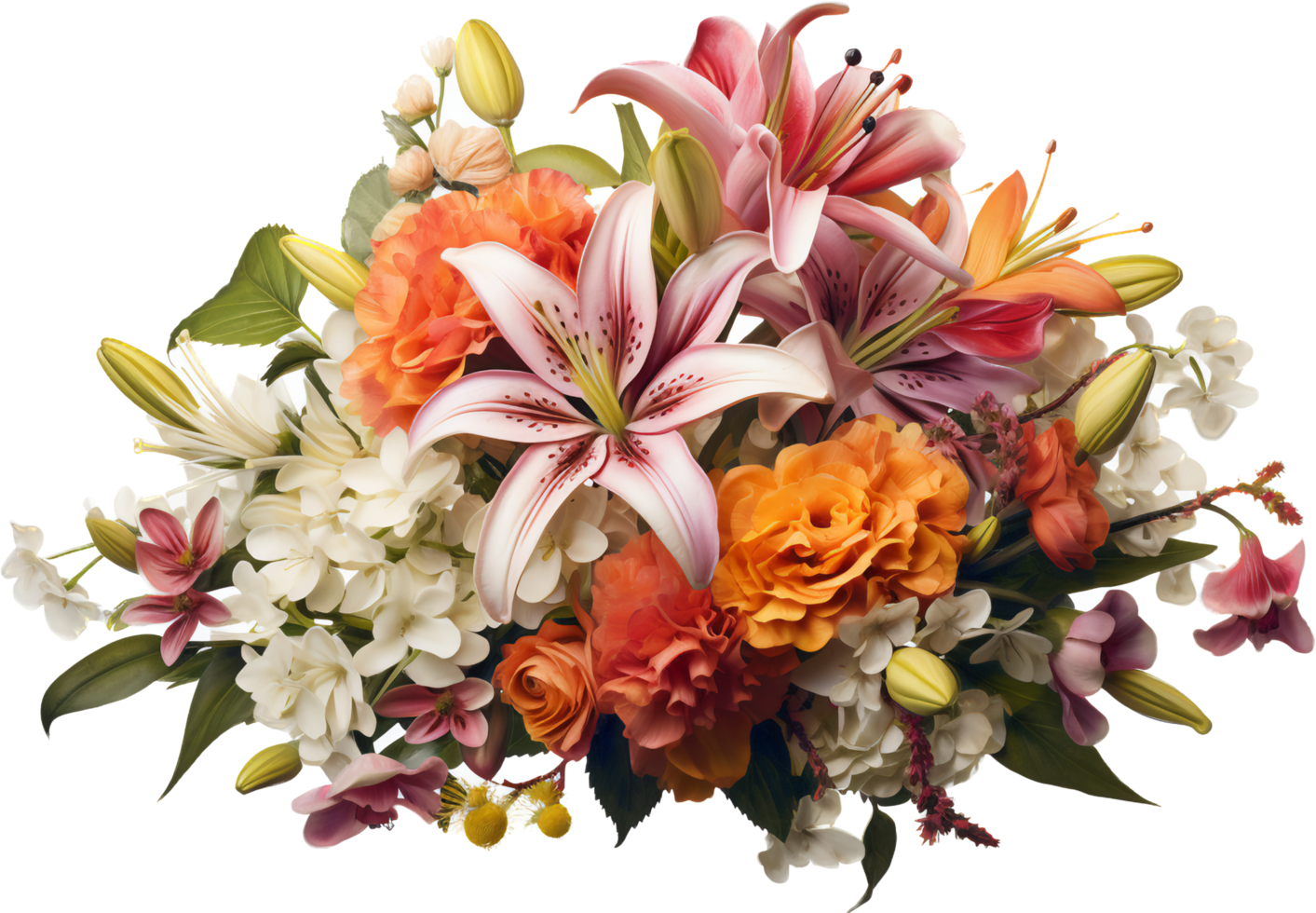 Bouquet png with AI generated.
