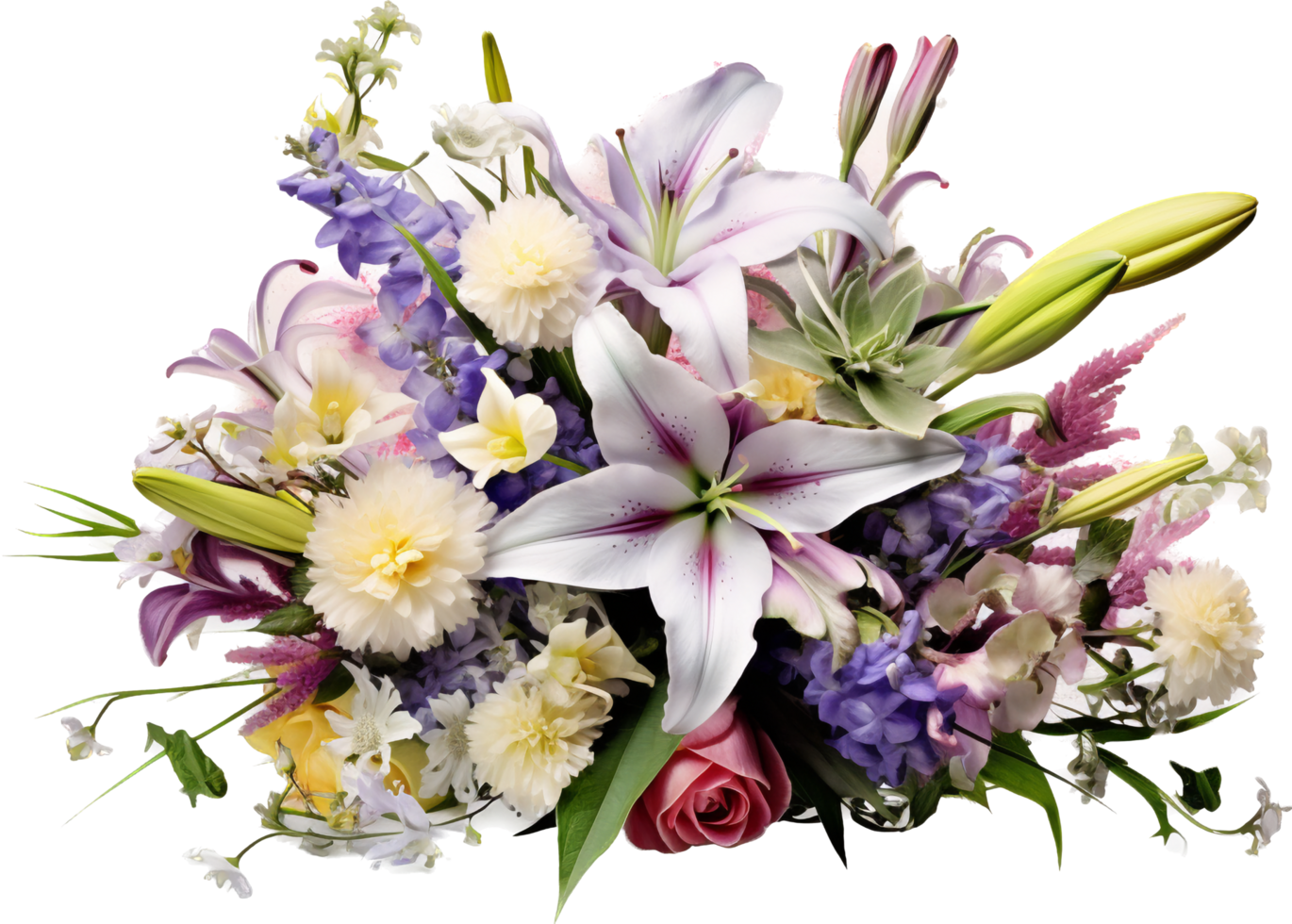 Bouquet png with AI generated.