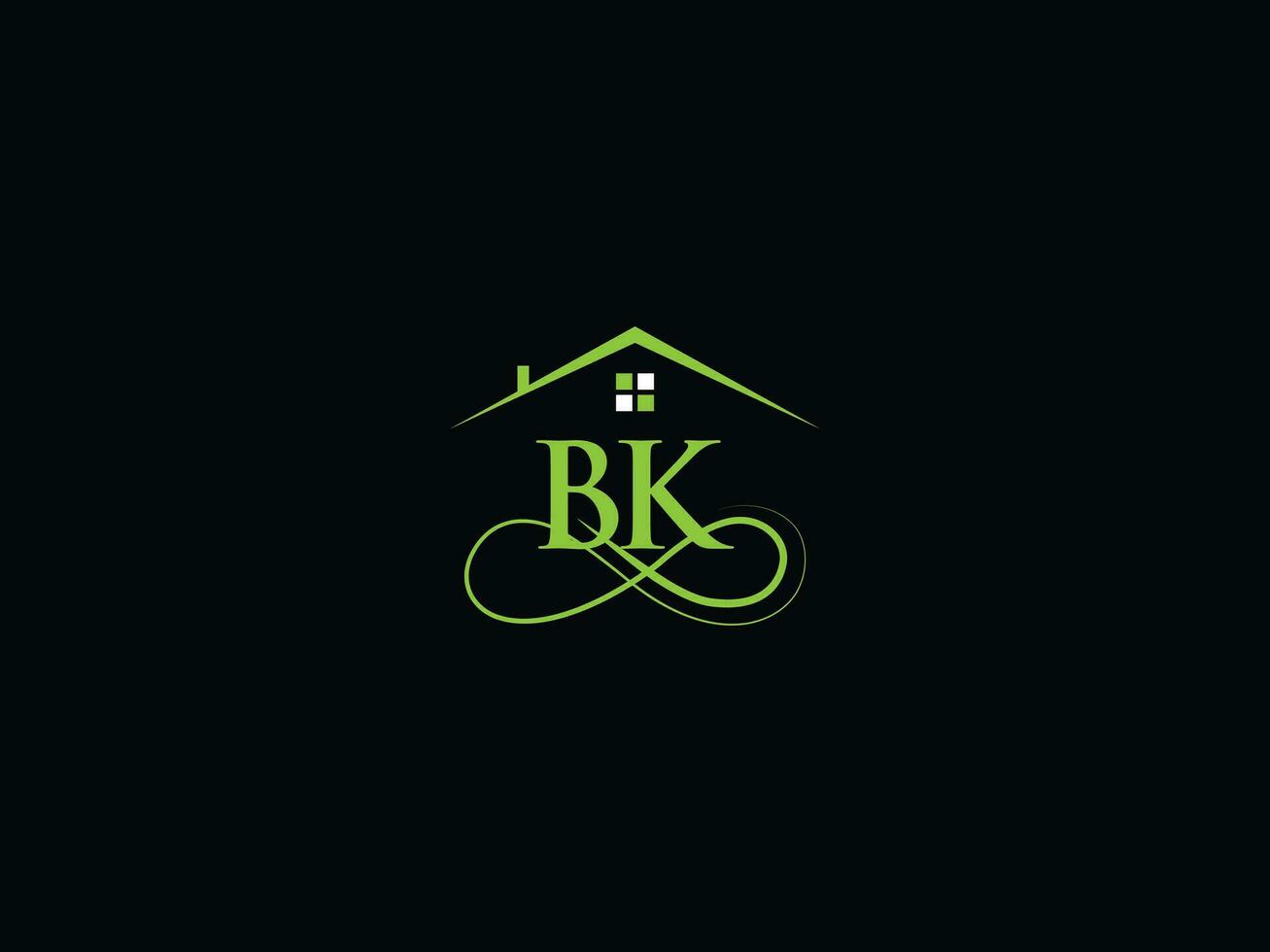 Minimalist Bk Building Logo Icon, Colorful BK Luxury Real Estate Logo Icon Vector