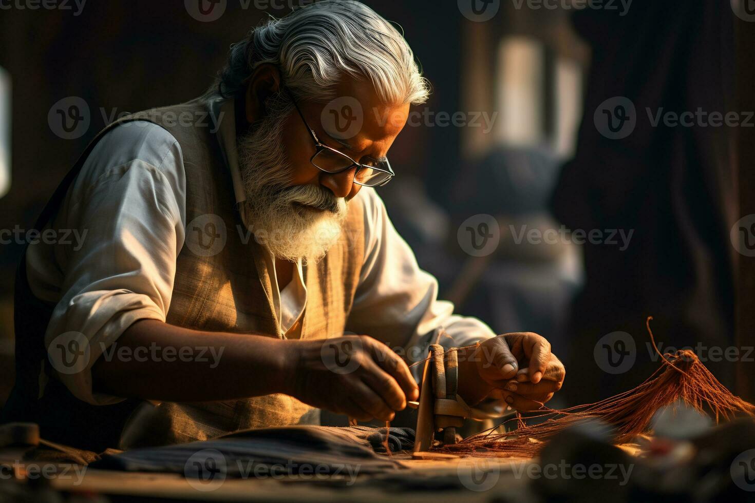 talentoso tradicional artesanos son haciendo artesanías ai generativo foto