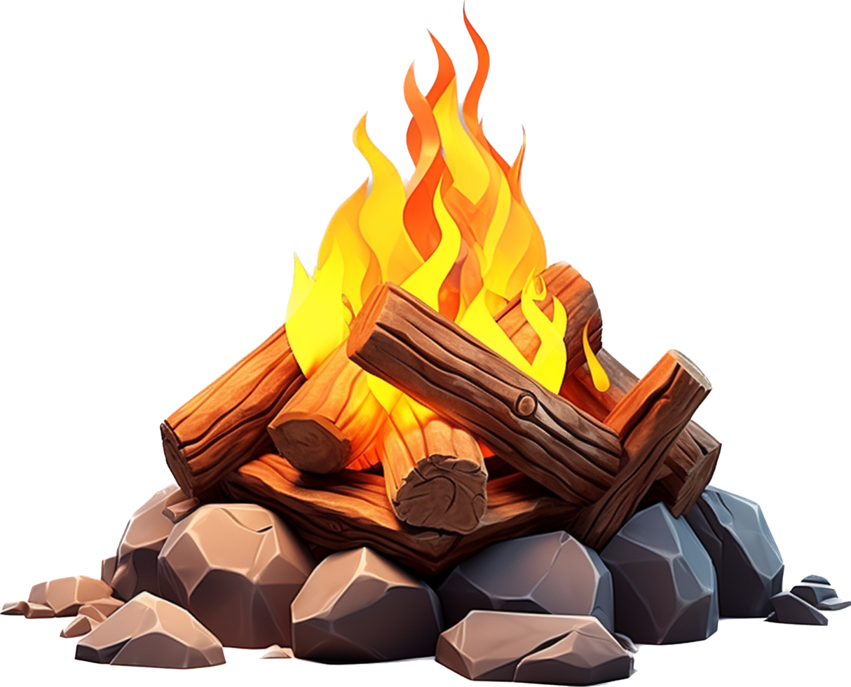 Campfire png with AI generated.