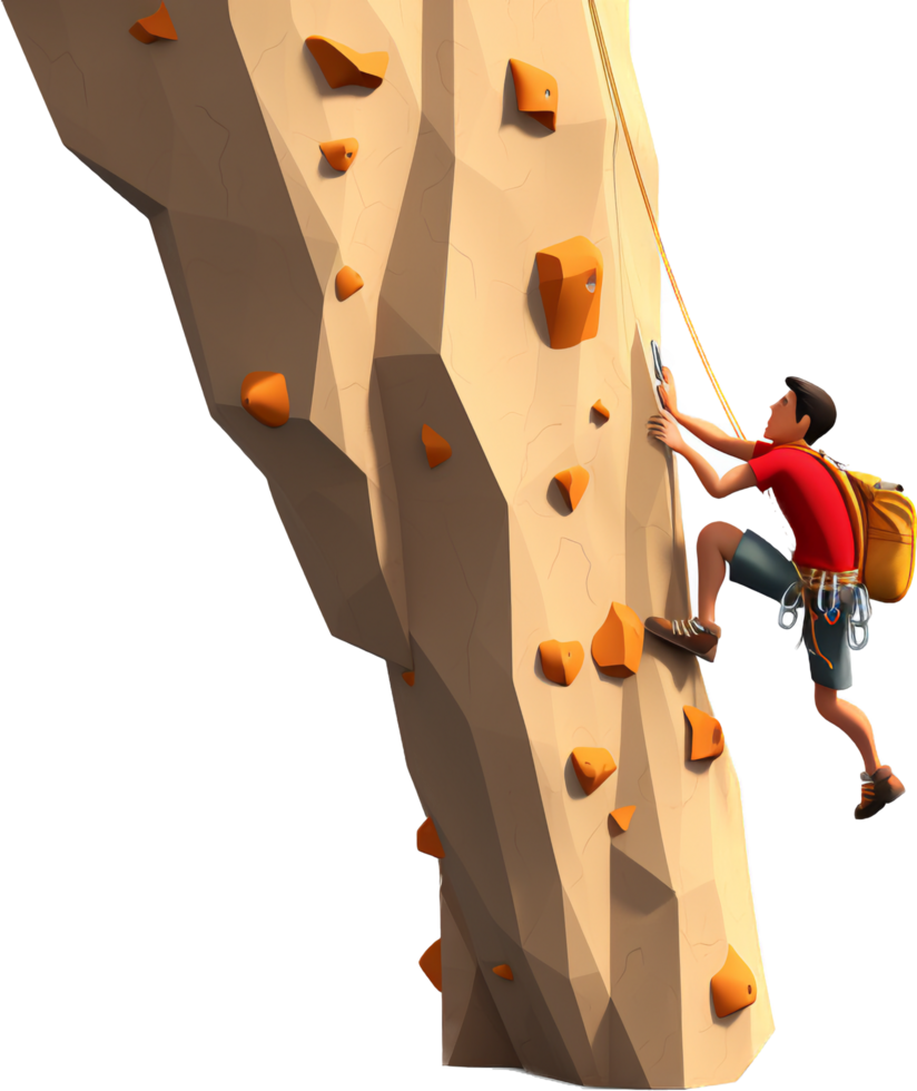 Rock climbing png with AI generated.