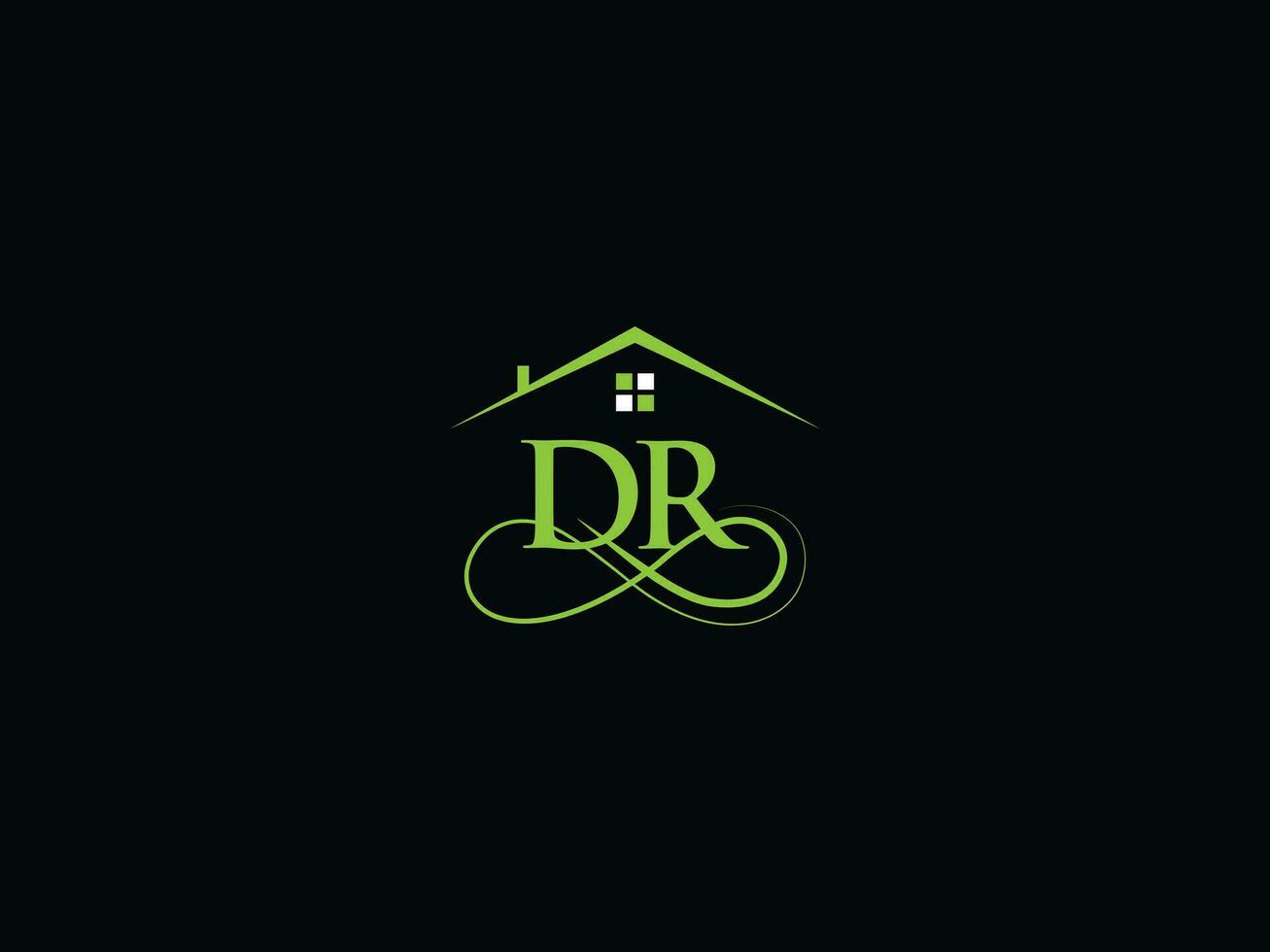 Real Estate Dr Logo Letter, Luxury DR Building Vector Logo Icon For You