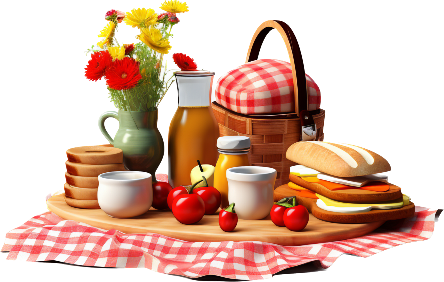 Picnic png with AI generated.