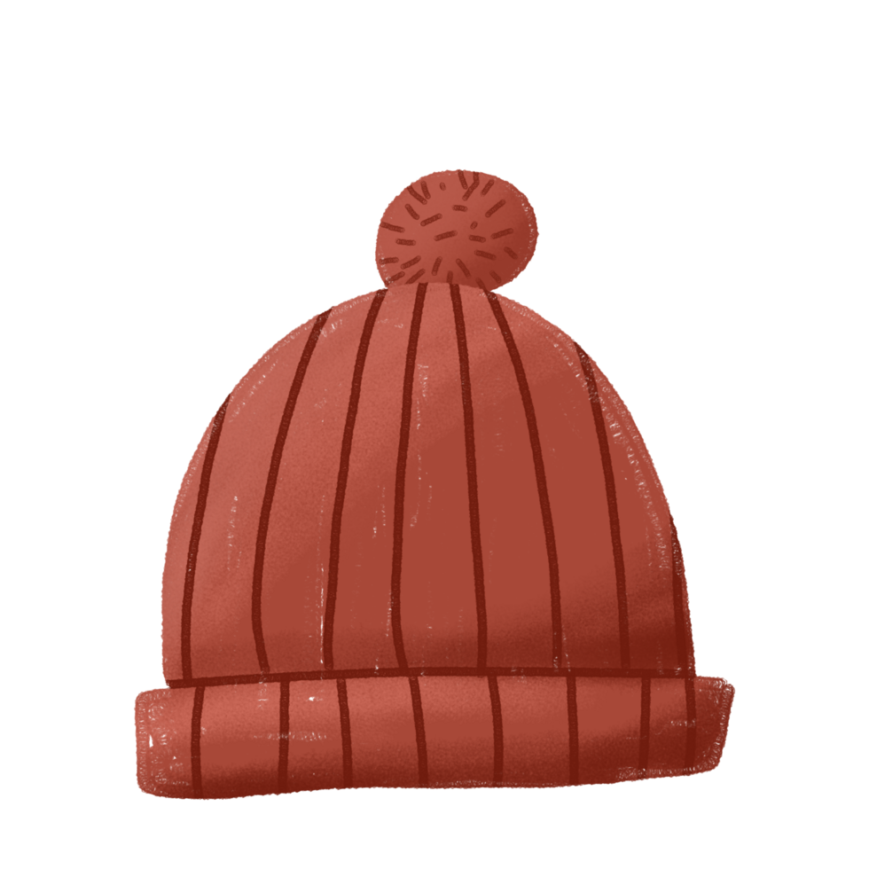 une rouge tricoté chapeau sur une transparent Contexte png