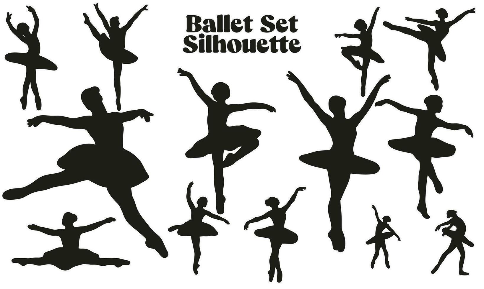 ballet silueta, bailarina silueta icono logo modelo vector ilustración