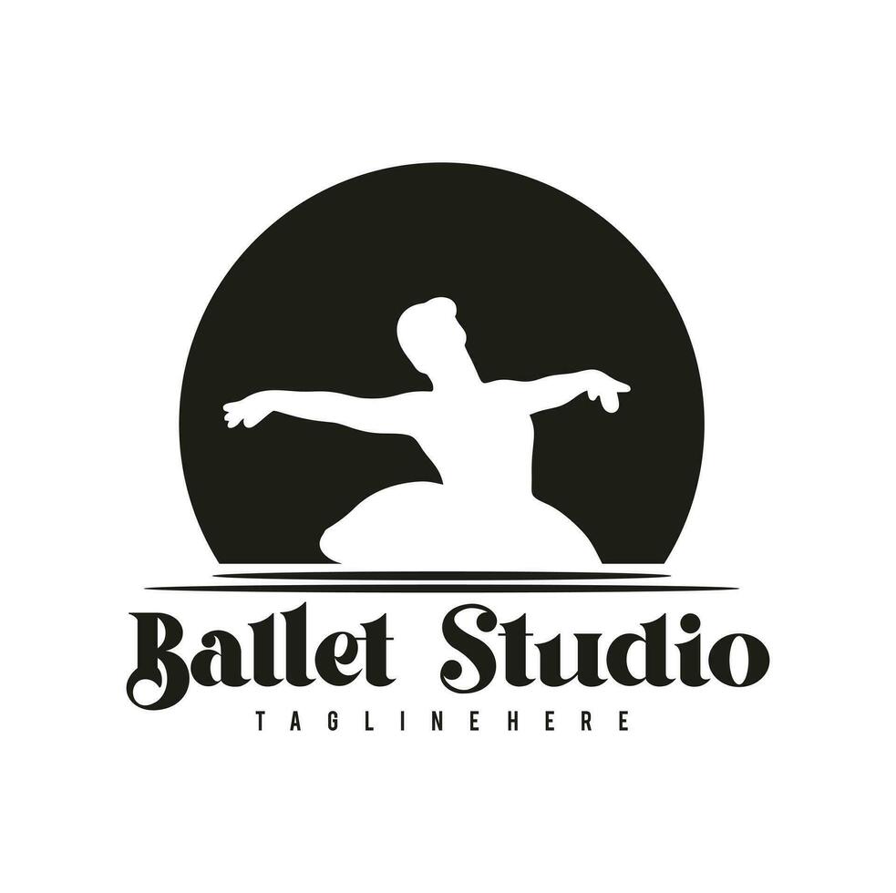 ballet logo template vector illustration, ballerina logo design