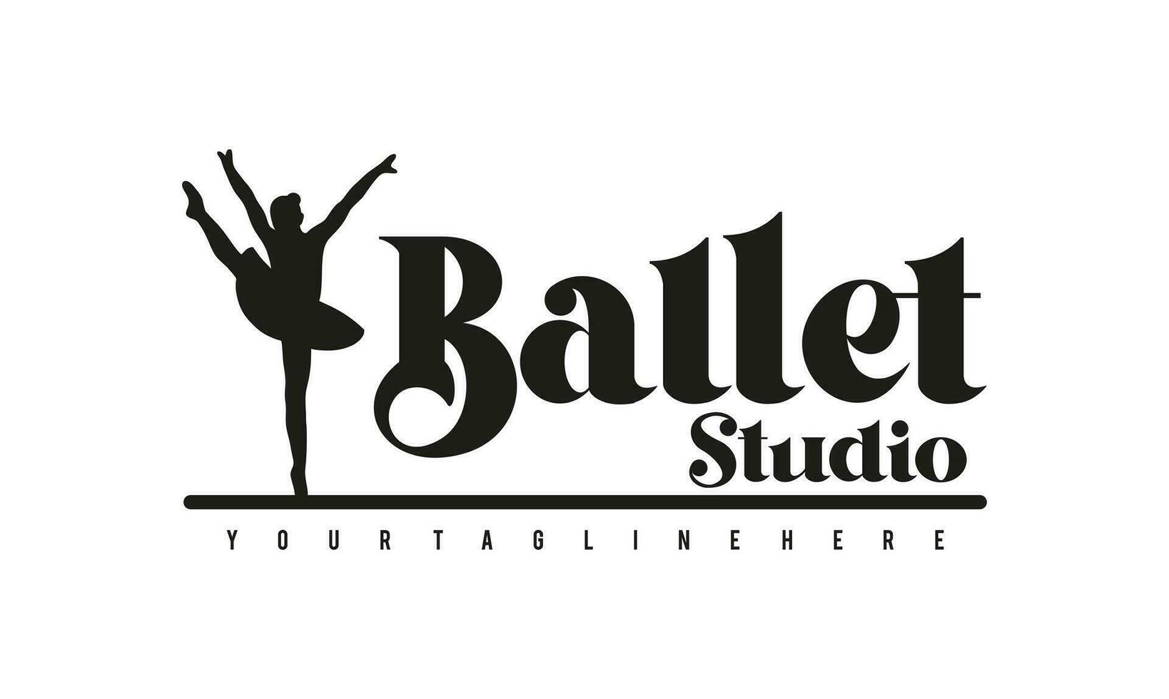 ballet logo template vector illustration, ballerina logo design