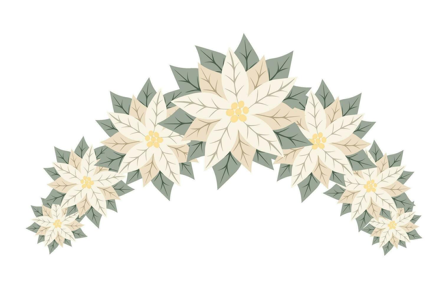 decorativo rama de blanco flor de pascua flores aislado floral nuevo año y Navidad decoración para saludo tarjeta, invitación, fiesta diseño vector