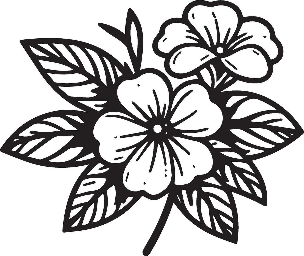 negro y blanco bígaro contorno vector colorante libro página para adultos y niños dibujado a mano flores, aislado en blanco antecedentes tinta ilustración diseño color libro