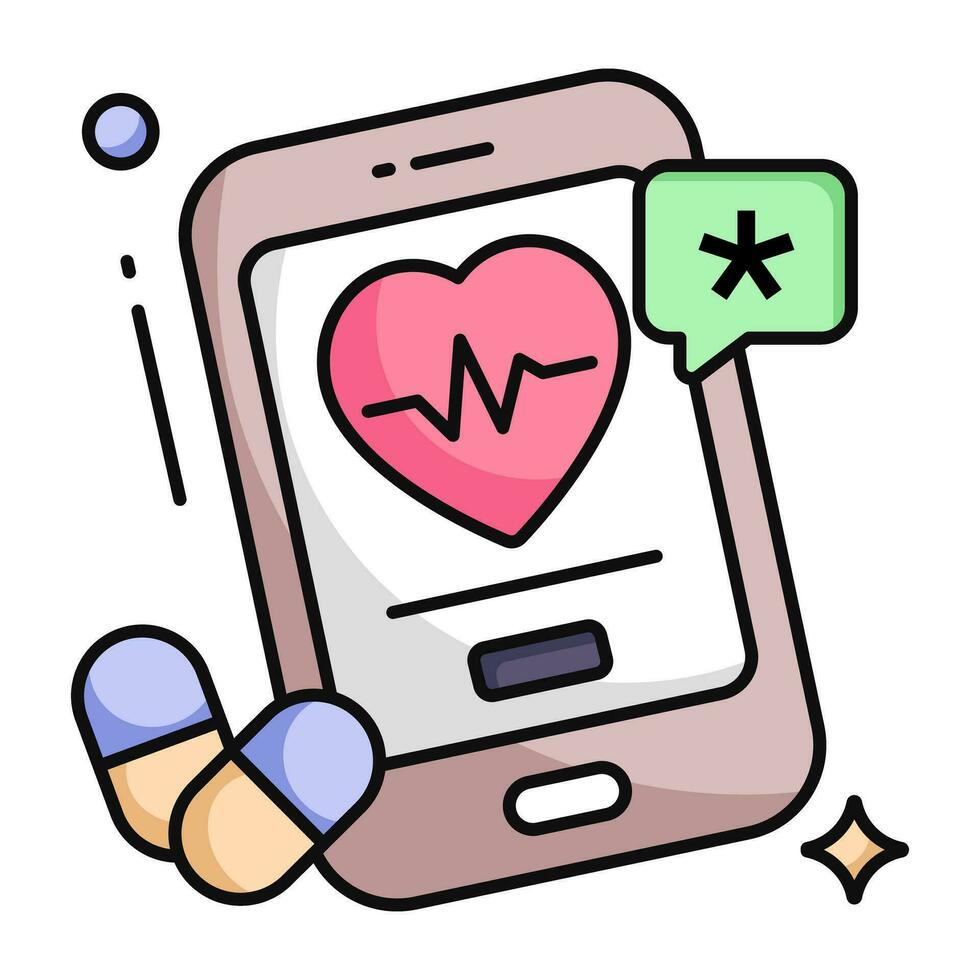 Trendy vector design of mobile medical app