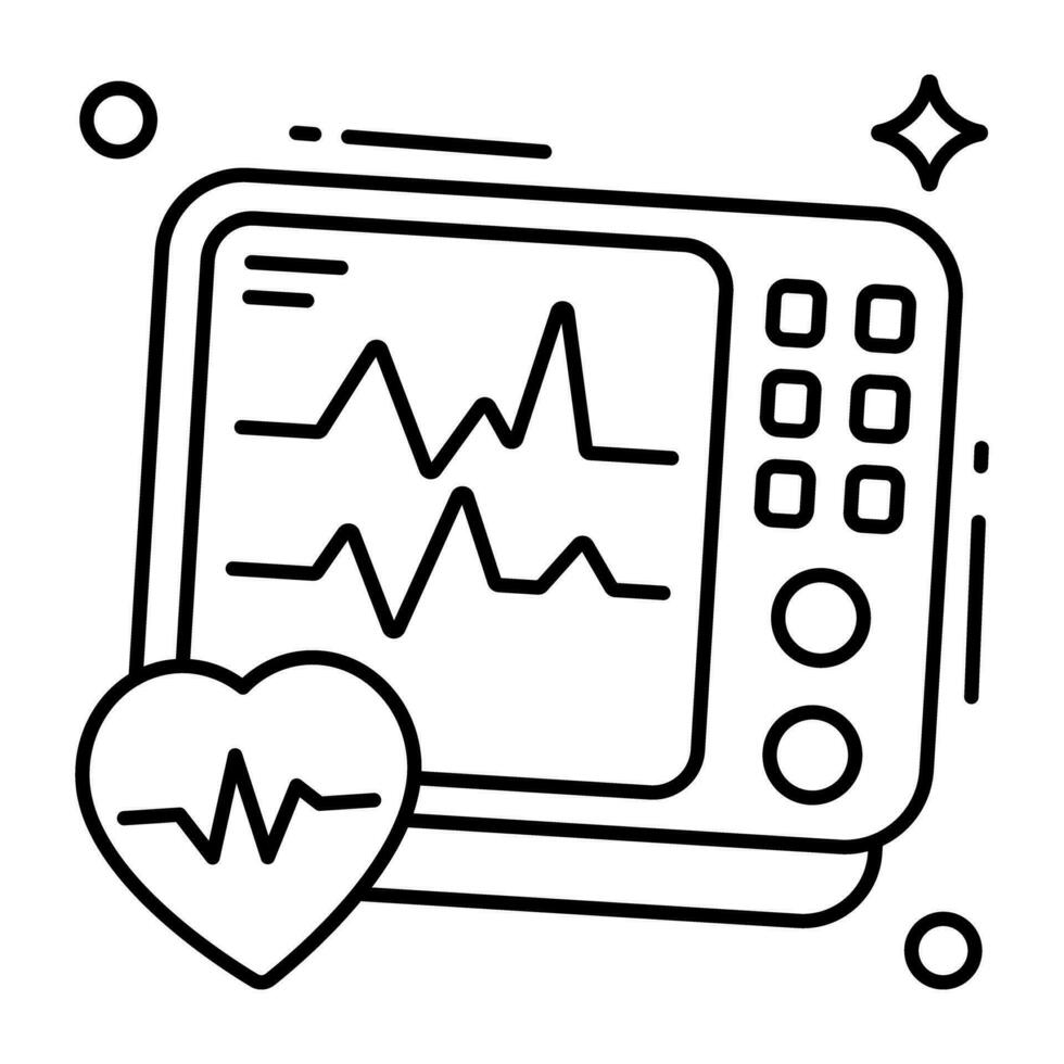 A unique design icon of ecg monitor vector