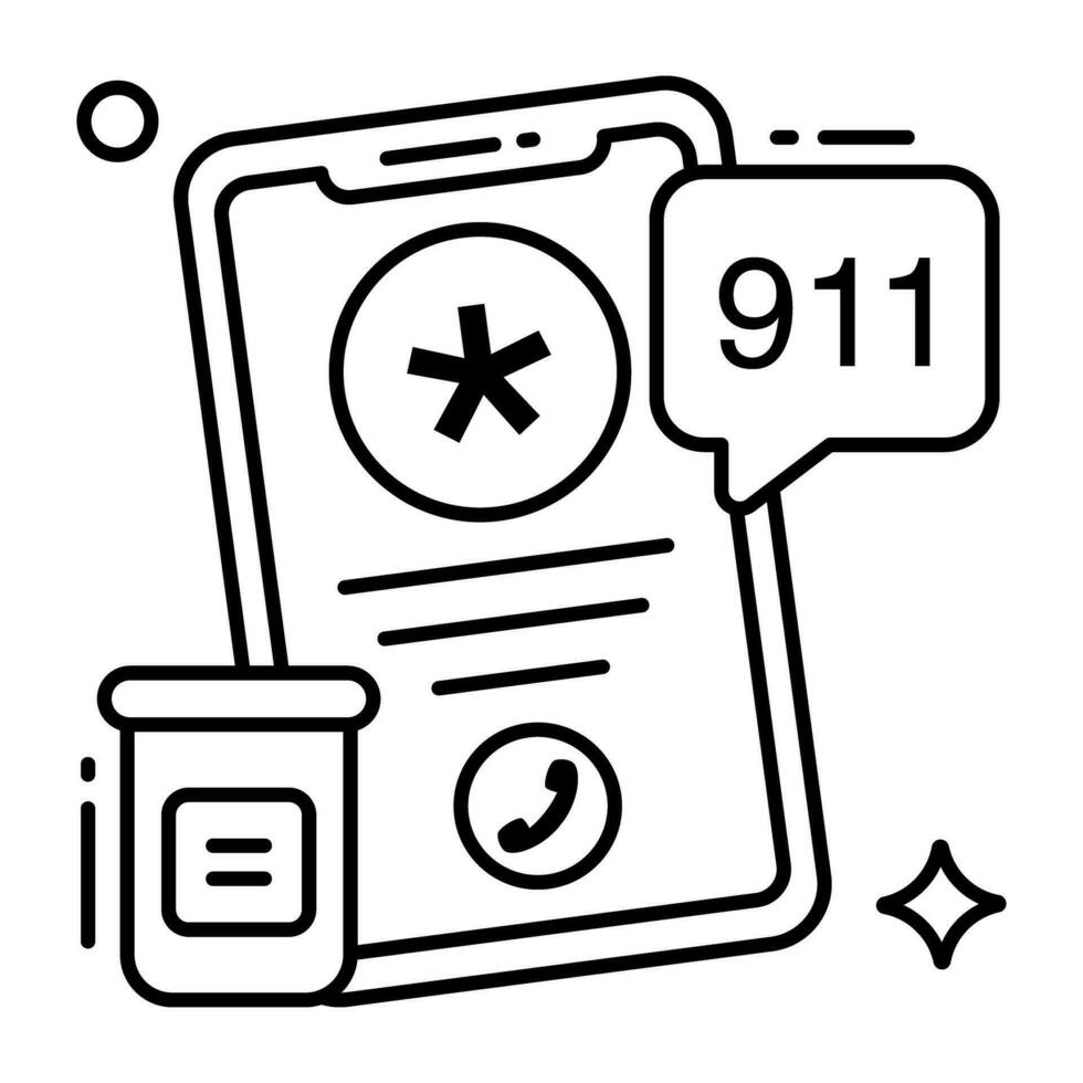 Perfect design icon of mobile 911 call vector
