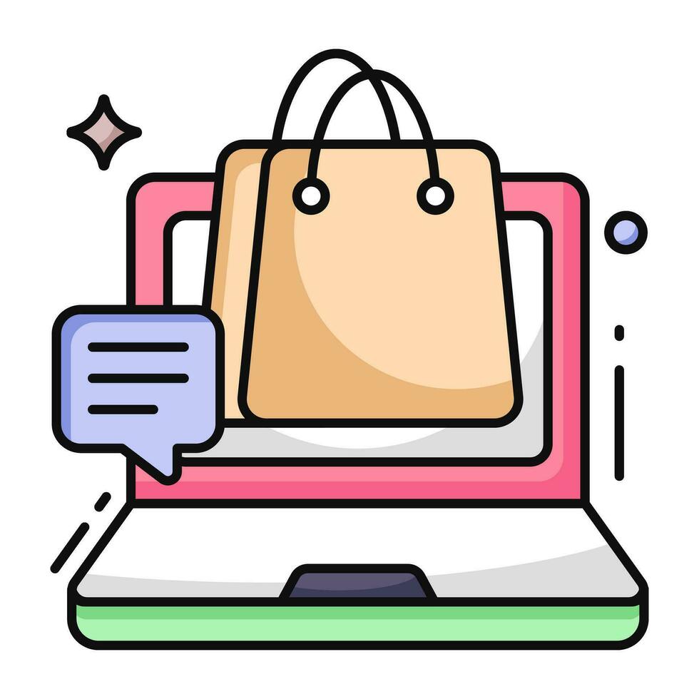 icono de diseño único de compras en línea vector