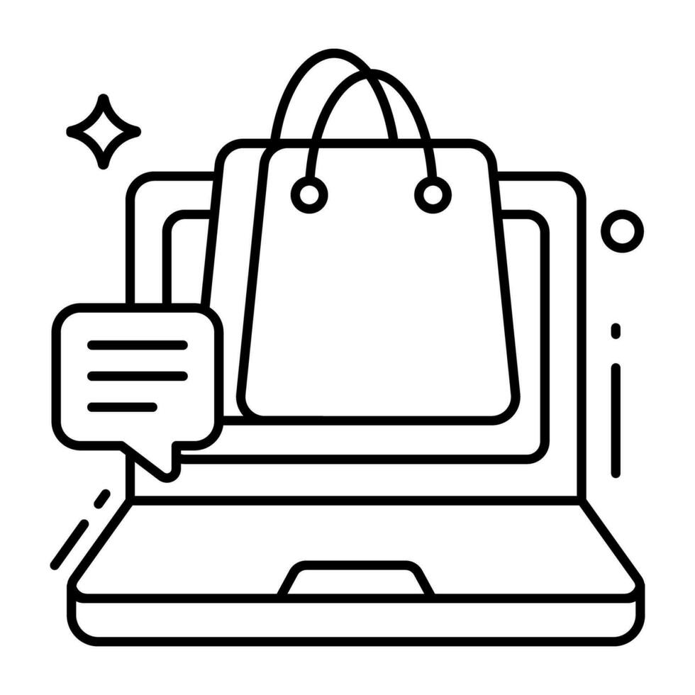 icono de diseño único de compras en línea vector