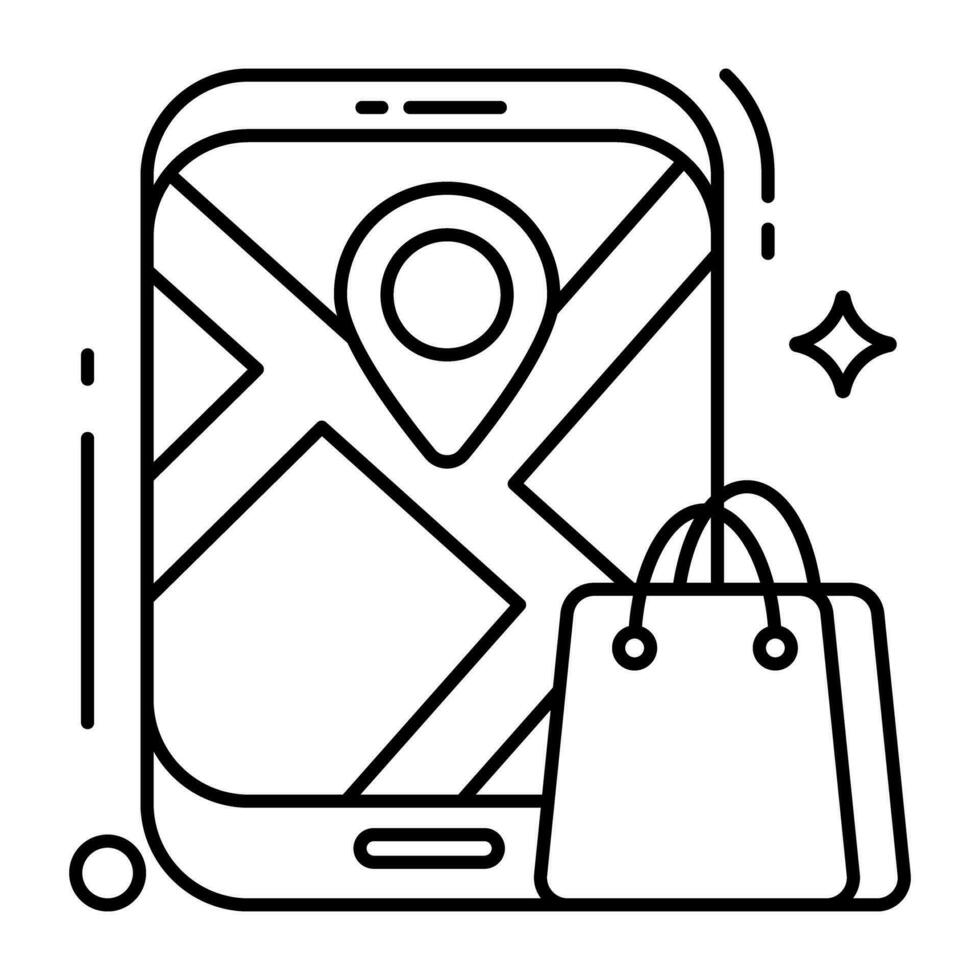 icono de diseño único de compras en línea vector