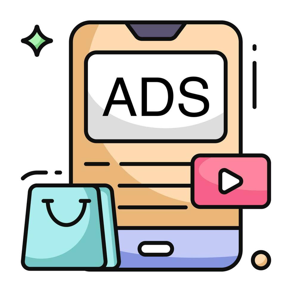 An icon design of mobile ad vector