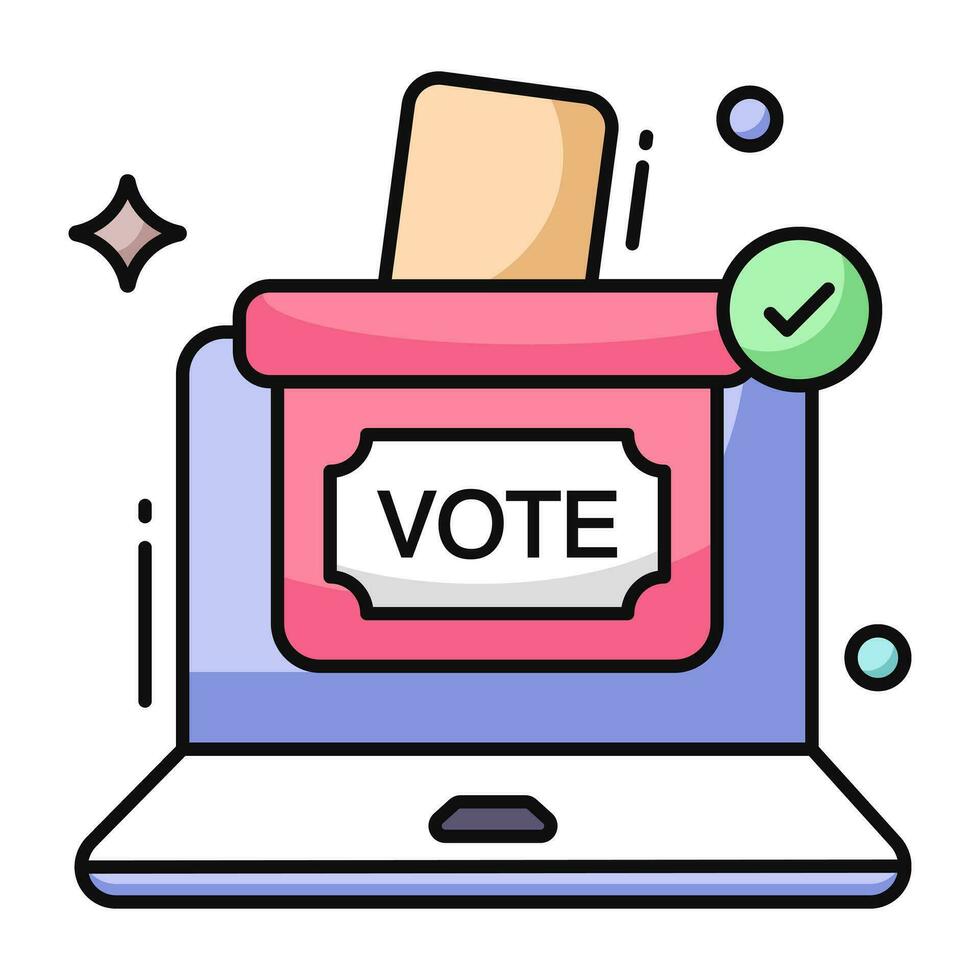 conceptual plano diseño icono de en línea votación vector