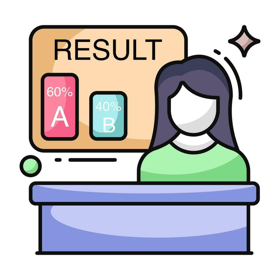Trendy design icon of voting results vector