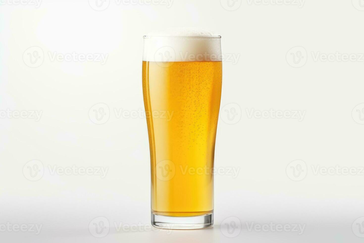 Ai generated beer glass, template, alcoholic beverage mockup on white background. Suitable for pub or bar menu design. photo