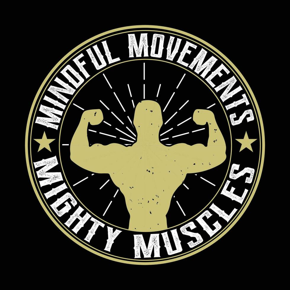 Gym-Fitness Typography T-Shirt Design vector
