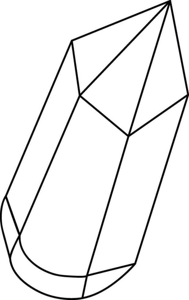 Illustration of Black Celestial Crystal Rock Line Art Illustration vector