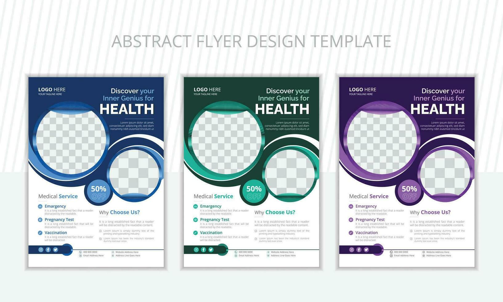 Medical flyer design vector layout