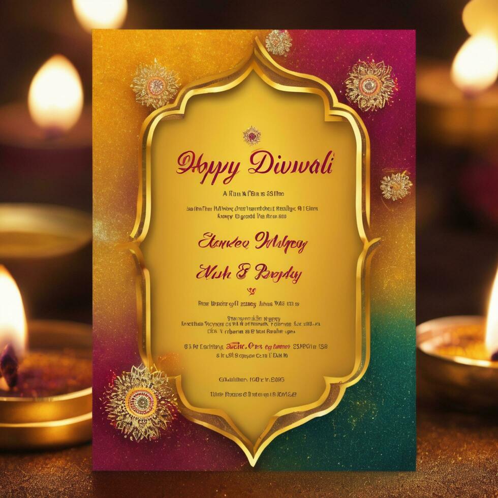 diwali tarjeta foto ingenio ai generado.