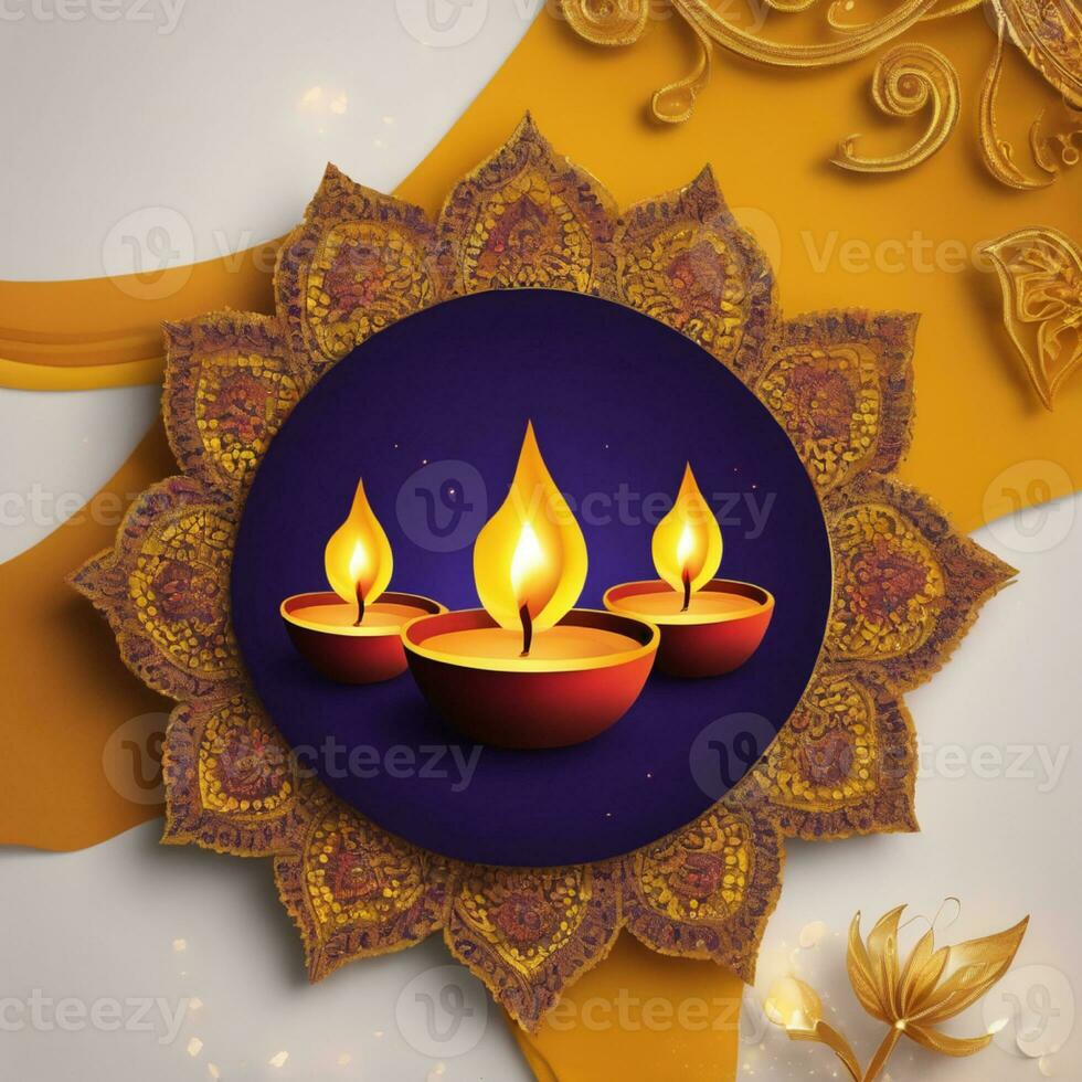 diwali festival design with Ai generated. photo
