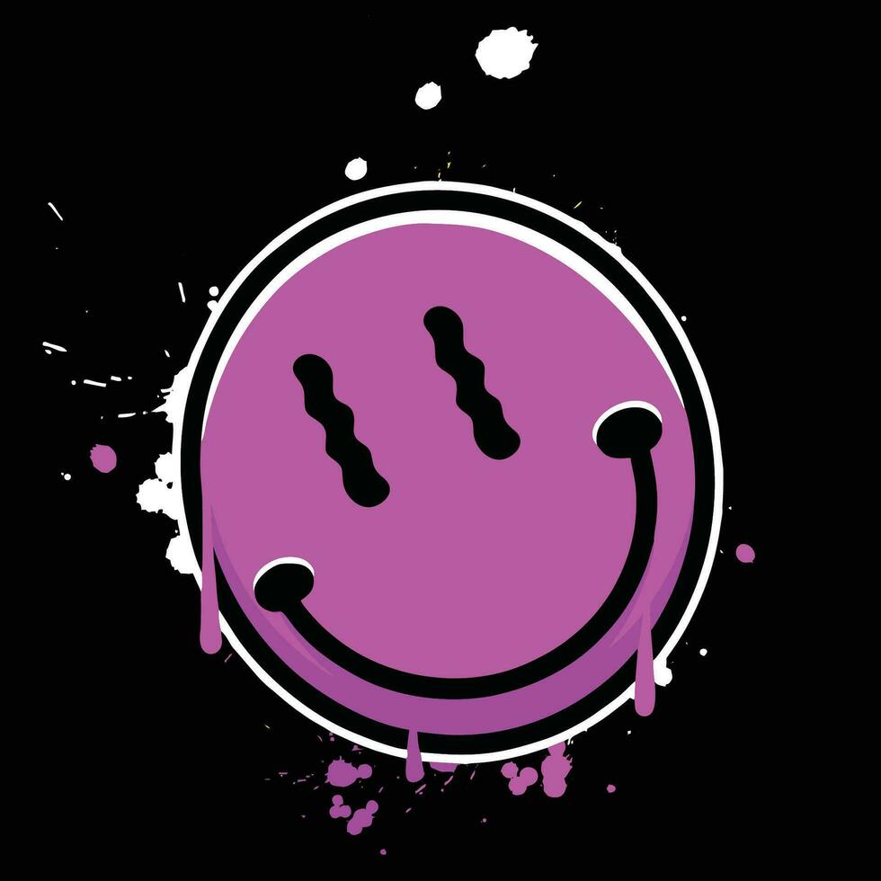 vector graffiti hand drawn smile emoticon designs for streetwear illustration