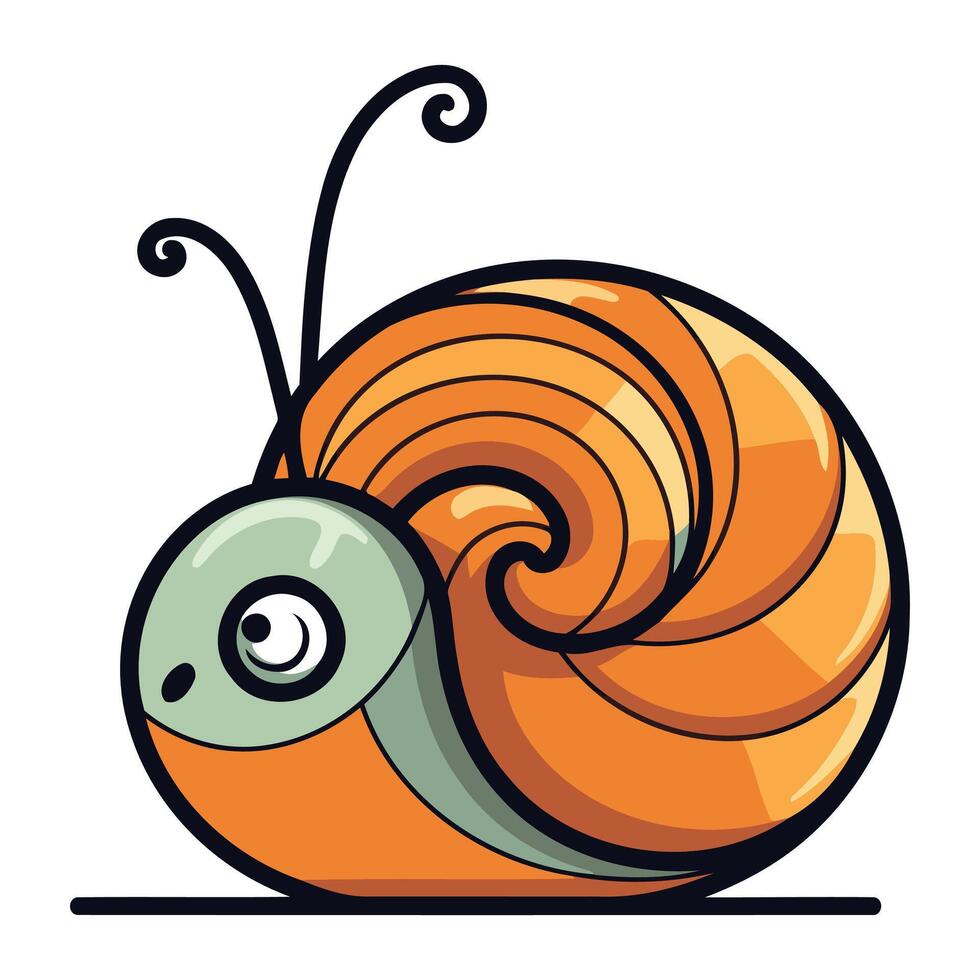 Cartoon snail. Vector illustration isolated on white background