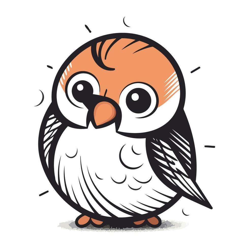 Cute cartoon bird isolated on a white background. Vector illustration.