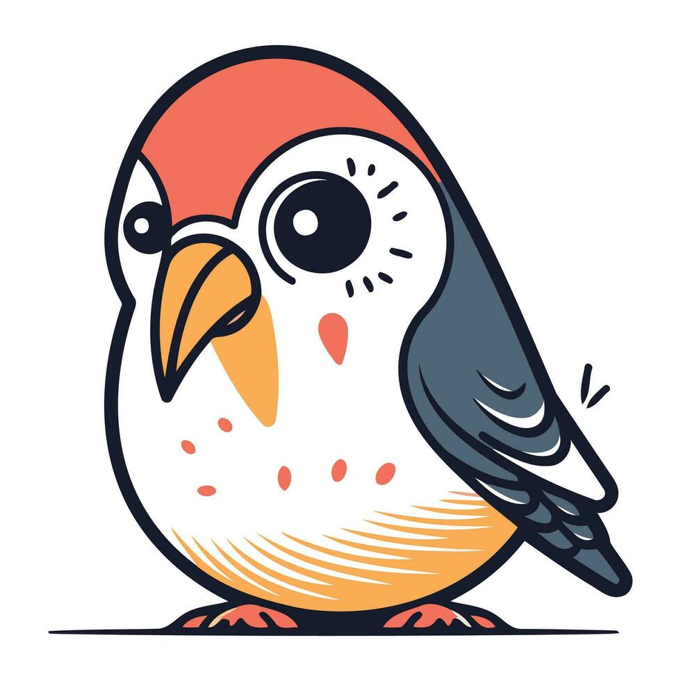 vector ilustración de linda pequeño pájaro. aislado en blanco antecedentes.