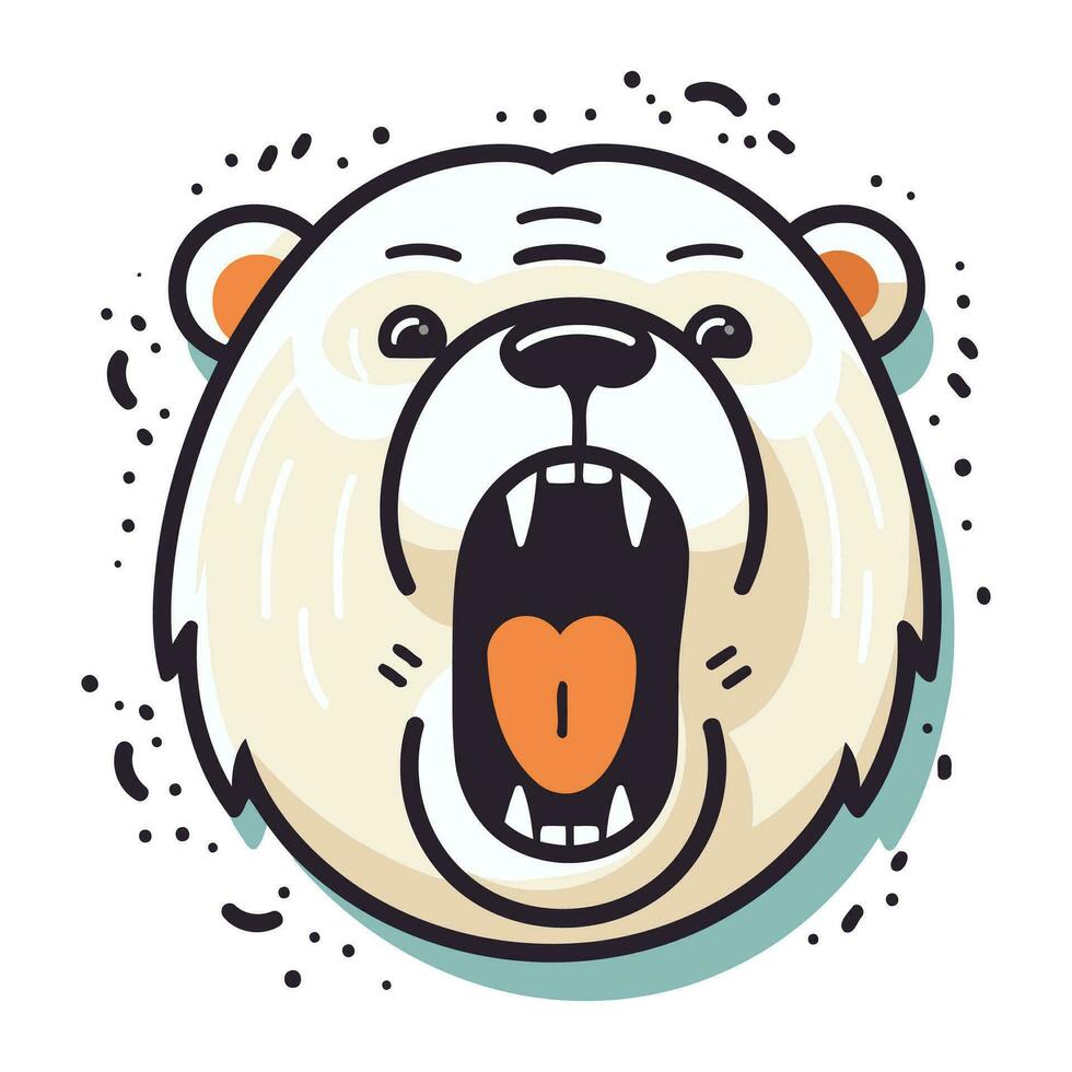 Polar bear vector illustration. Cute cartoon polar bear icon.