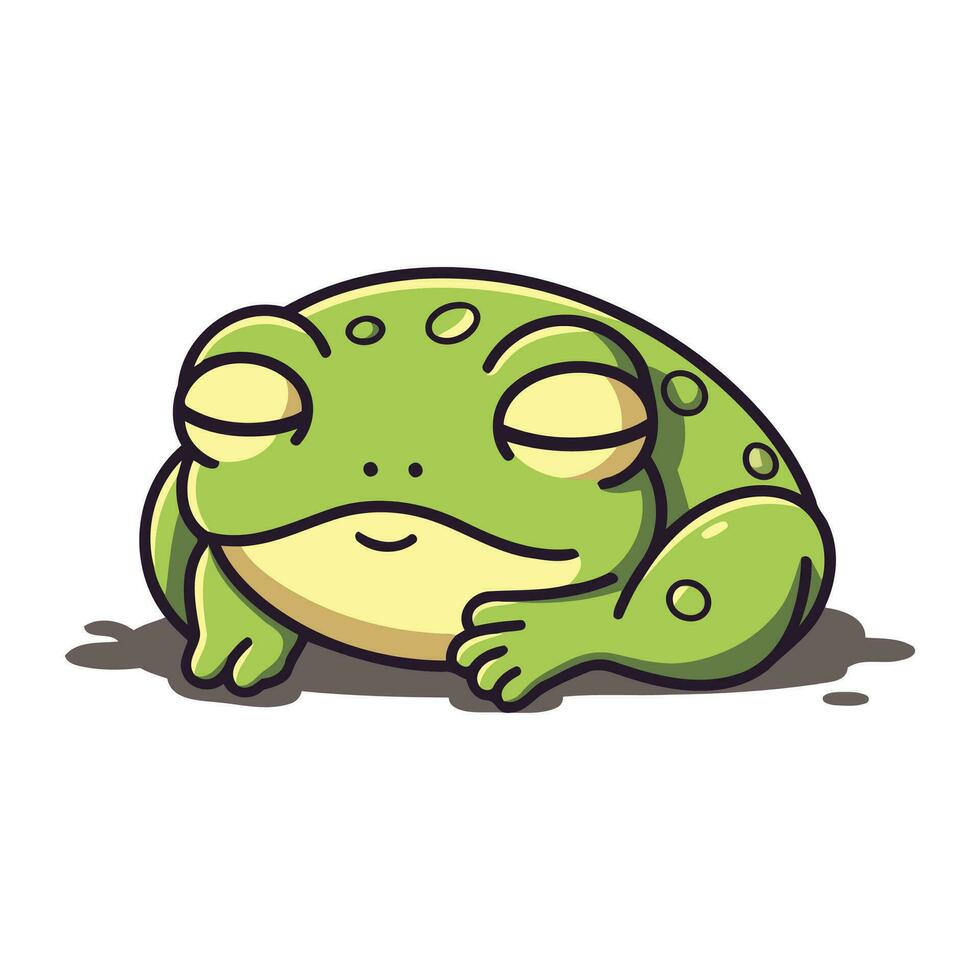 Cute cartoon frog isolated on a white background. Vector illustration.