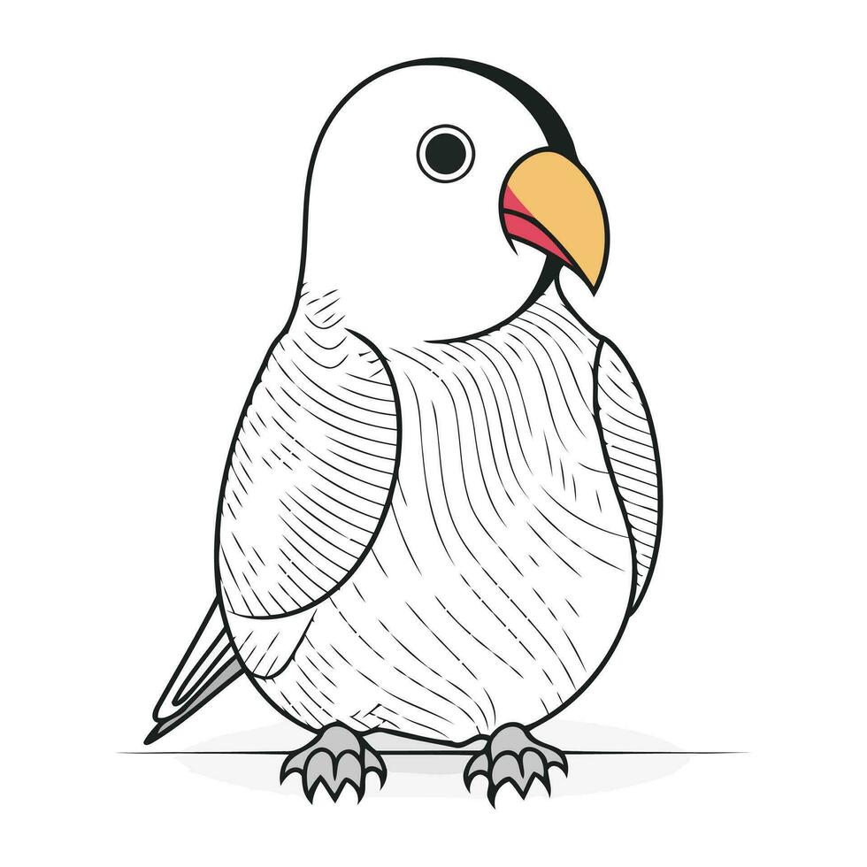 loro aislado en un blanco antecedentes. vector ilustración en bosquejo estilo.