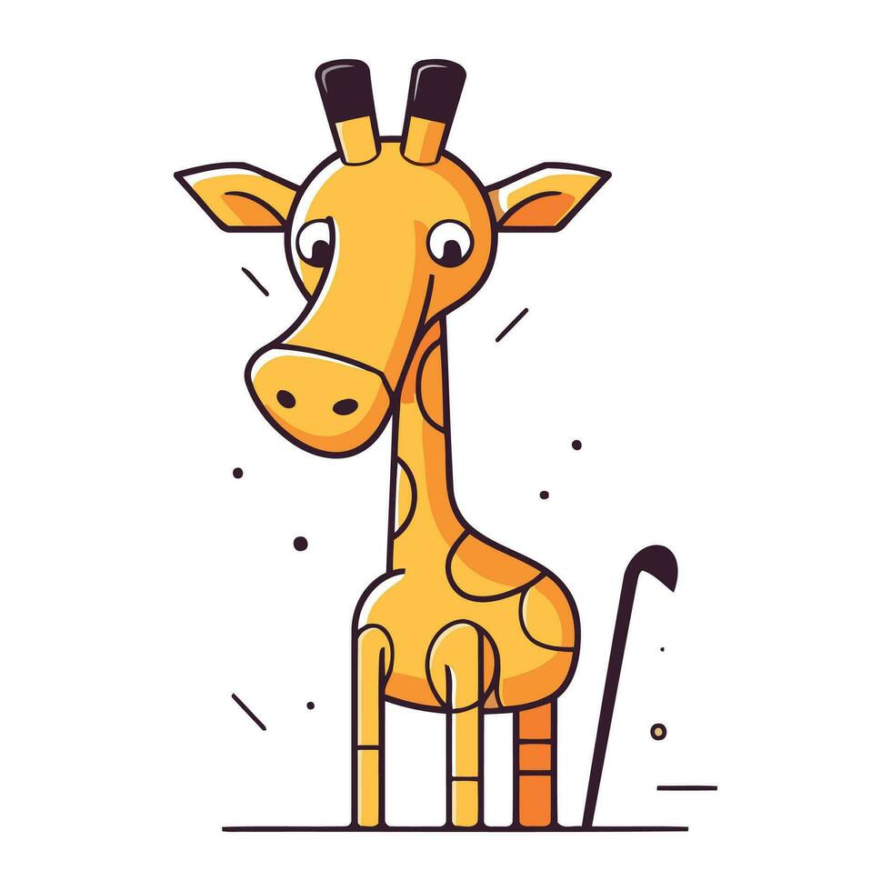 Cute cartoon giraffe. Vector illustration in a flat style.