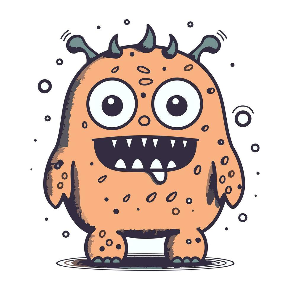 Funny monster. Vector illustration in cartoon style. Isolated on white background.