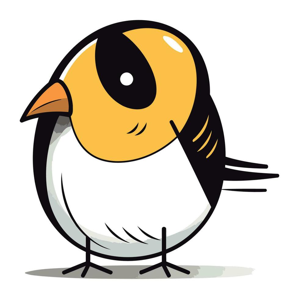 Cute cartoon bird isolated on a white background. Vector illustration.